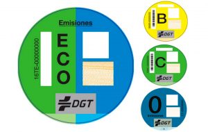 Etiquetas ambientales DGT para vehículos